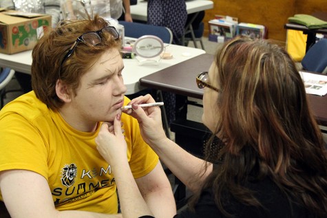 Sophomore Eric Adams during the Spring Play, You Can't Take it With You.