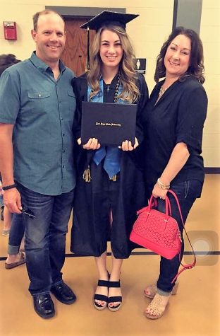 Nease and her parents, Dan and Janell Nease at her FHSU graduation.