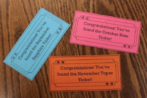 Tickets hidden in library for students to find